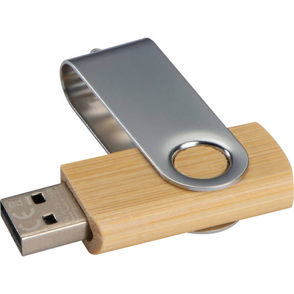 Twist USB Stick with medium wood cover 8GB - Brown