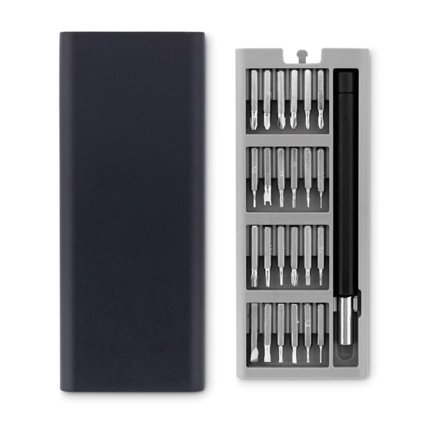 Toolbox repair kit, 24 pcs, magnetic case - Black