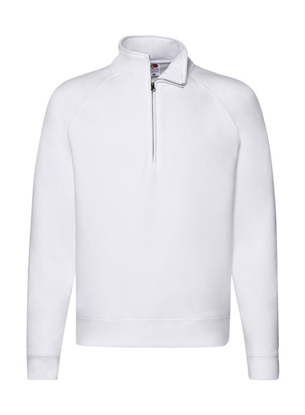 Premium Zip Neck Sweat - White / L