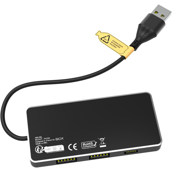 Hub USB 8 em 1 com entrada dupla e 6 portas "SCX.design H20"