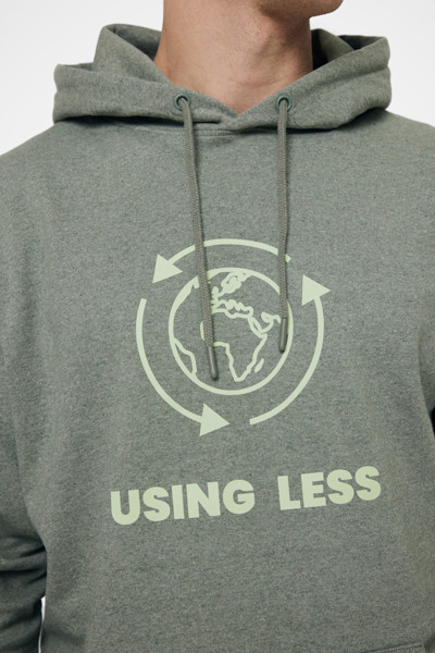 Sweat à capuche en coton recyclé et non teinté Iqoniq Torres - Heather Green / XXS