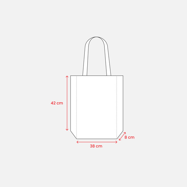 Organic Cotton Shopping Bag, 140 G/M2, Long Handles And Gusset