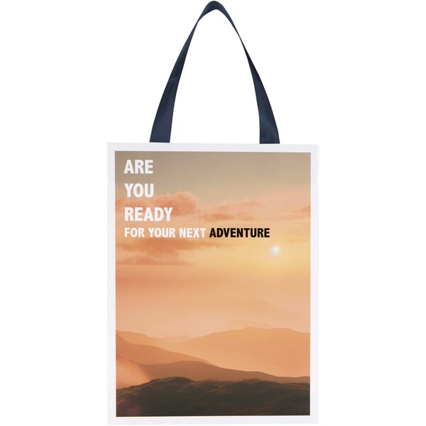 Smartfold 210 g/m² paper bag with ribbon handles and matt lamination -  24 x 10 x 32 cm - Blue