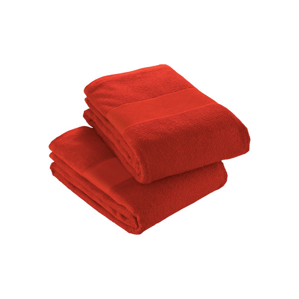Terry Cotton Towel With Printable Band - Red