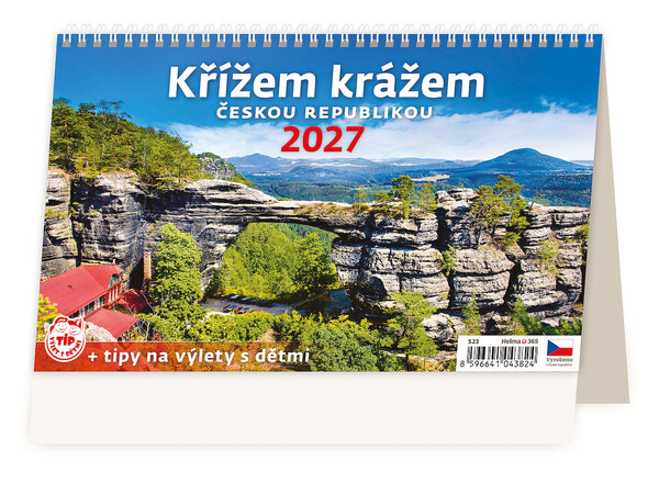 Stolní kalendář 55 turistických NEJ Čech, Moravy a Slezska 2027