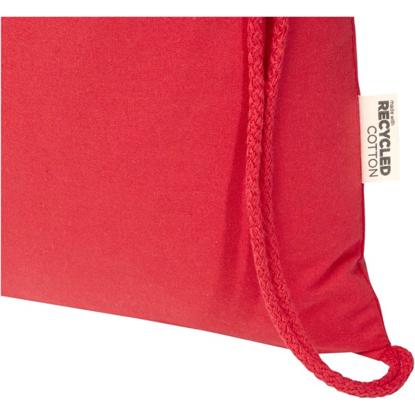 Borsa con cordoncino  in materiale riciclato GRS da 140 g/m² Oregon Blend - 5L - Rosso