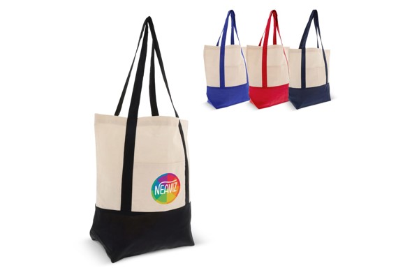 Shopping bag OEKO-TEX® cotton 140g/m² 40x10x35cm - Black