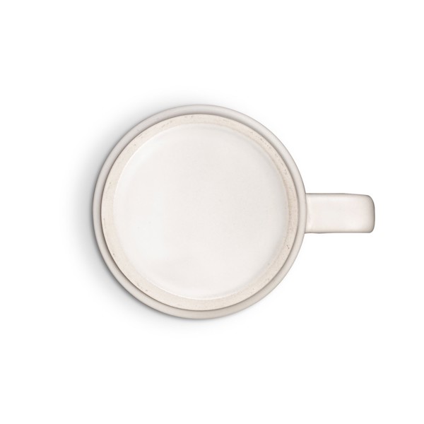 MIGHTY. Ceramic mug with cylindrical body 330 mL - Pastel White