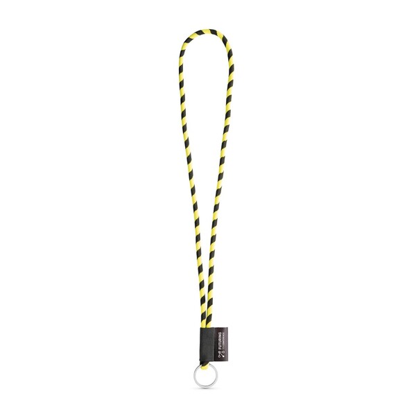 SET Lanyard TUBE Long (Ø 7 mm) s kroužkem Ø 32 mm - Fluorescenční Žlutá / Černá