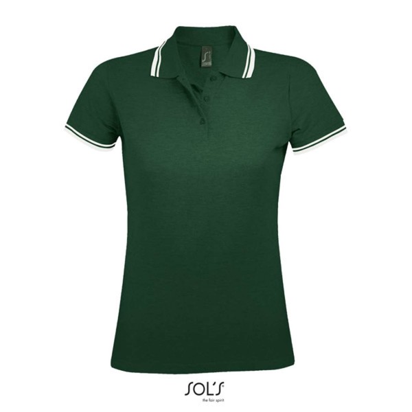 Sol's Pasadena Women - Polo Shirt - Forest Green / White / 2XL