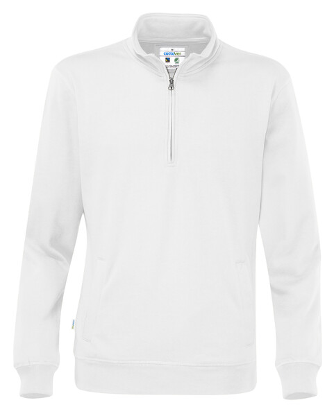 Cottover Gots Half Zip Unisex white M