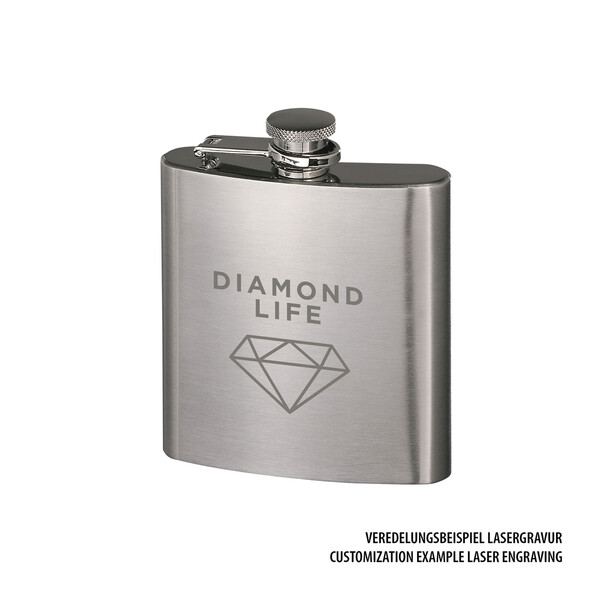 Hip Flask XXL - matt-silver finish