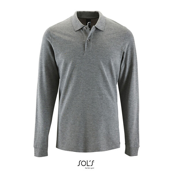 PERFECT MEN LSL POLO 180g Perfect Lsl Men - Cinzento Melange 2XXL
