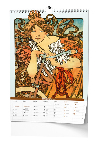 Nástěnný Poznámkový Kalendář A3 - Alfons Mucha 2027