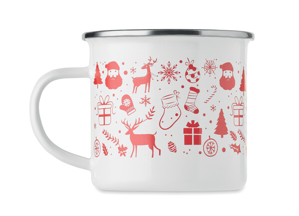 Christmas enamel mug 300ml Seasomel - White