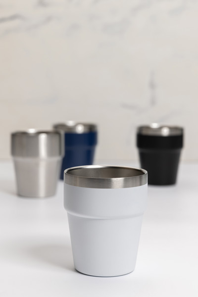 Dvostenska kavna skodelica Clark, 300 ml reciklirano jeklo - Silver