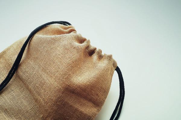 Jute drawstring bag Fukuro - Black