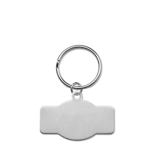 Custom shape stainless steel keychain with a full colour doming - 40mm / M1 ring / Tissue paper wrapping
