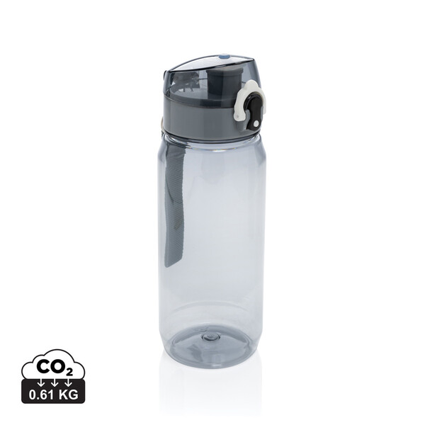 Uzamykateľná fľaša na vodu Yide 600ml RCS RPET - Čierna