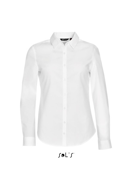 Sol's Blake Women - Long Sleeve Stretch Shirt - White / M
