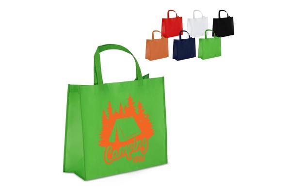 R-PET Carry bag laminated non-woven 40 x 16 x 35cm 105g/m² - White