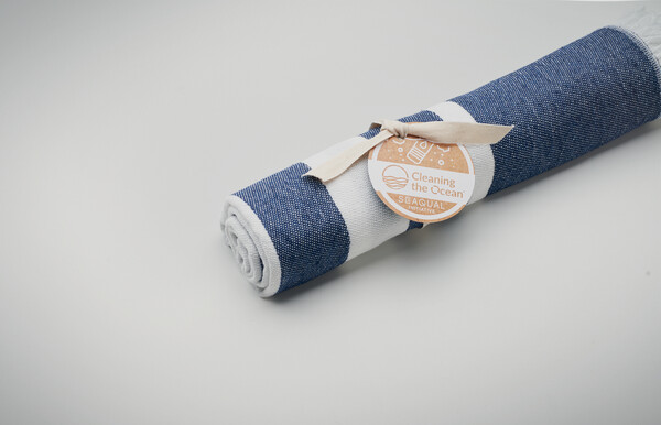 Serviette SEAQUAL® 100x170cm Wave - Bleu