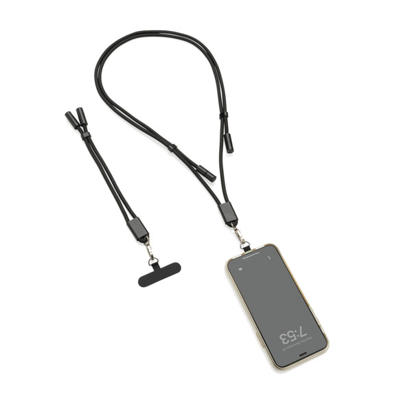 LoopAmp RCS RPET adjustable 160 cm phone cord with 60W cable