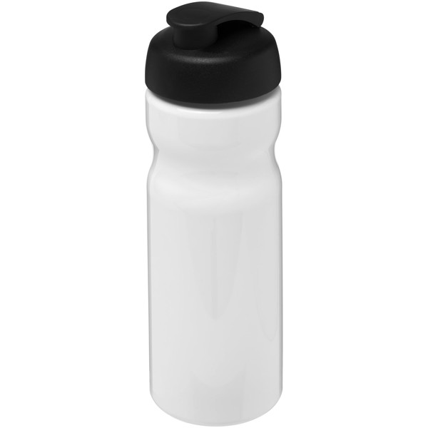 Bouteille de sport H2O Active® Base 650ml avec couvercle à clapet - Blanc / Noir