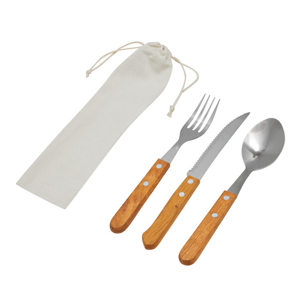 Cutlery set, in a small cotton bag ECO TRIP