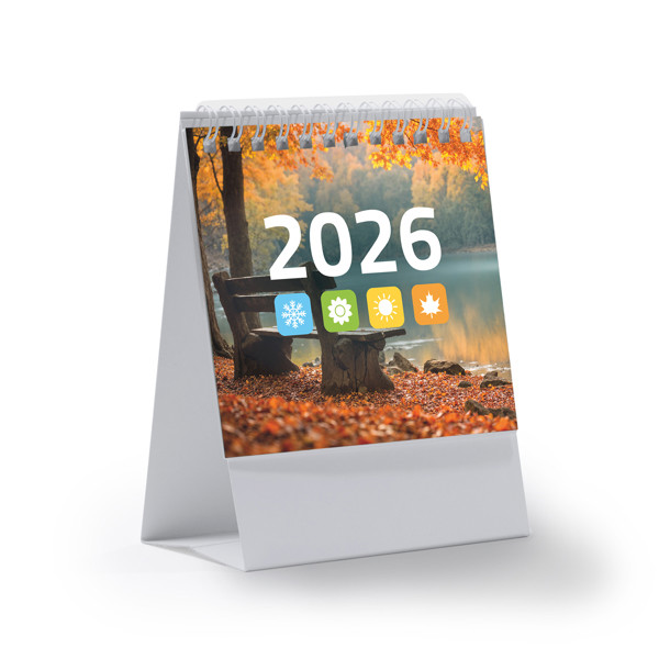 Personalised desk calendar with rings and monthly view