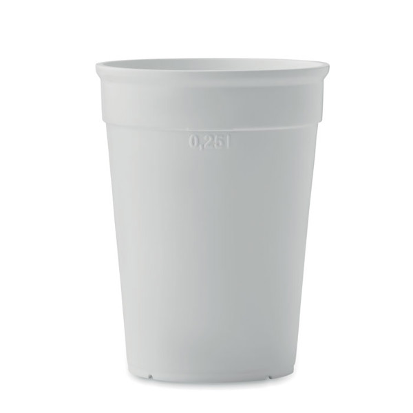 PP cup capacity 250ml Awaycup - White