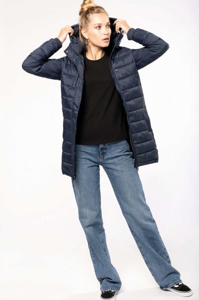 Ladies' Lightweight Hooded Padded Parka - Black / S