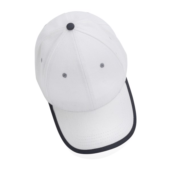 Impact AWARE™ Brushed rcotton 6 panel contrast cap 280gr - White