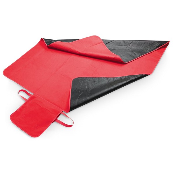 FLEECE. Fleece blanket with handle and strap (160 g/m²) - Red