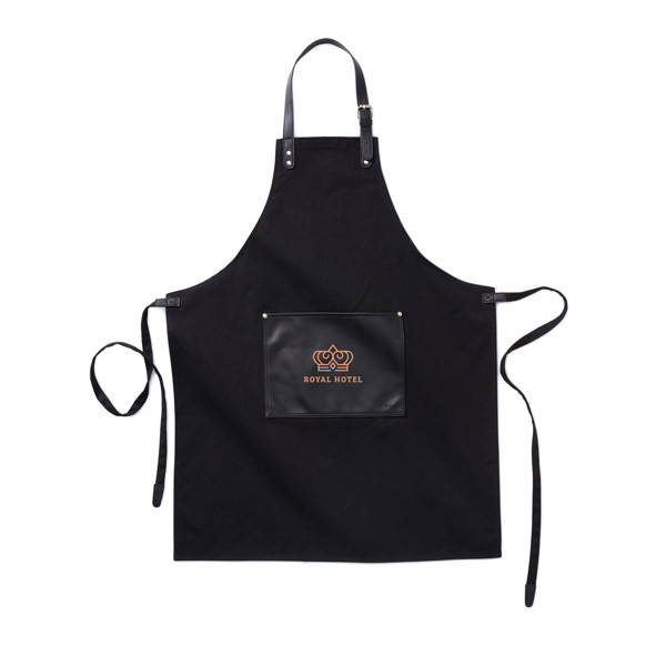 Vinga Casbas apron cotton canvas, 900x700 mm - Black