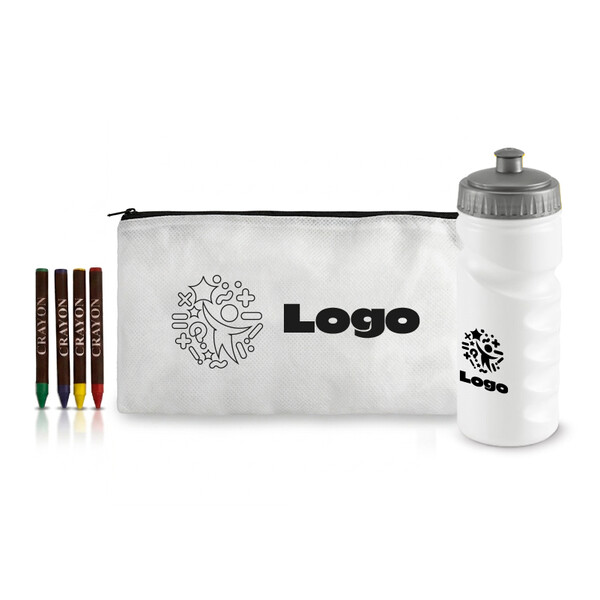 Kit Infantil Escolar - Estojo + Garrafa 530 ml + impressão