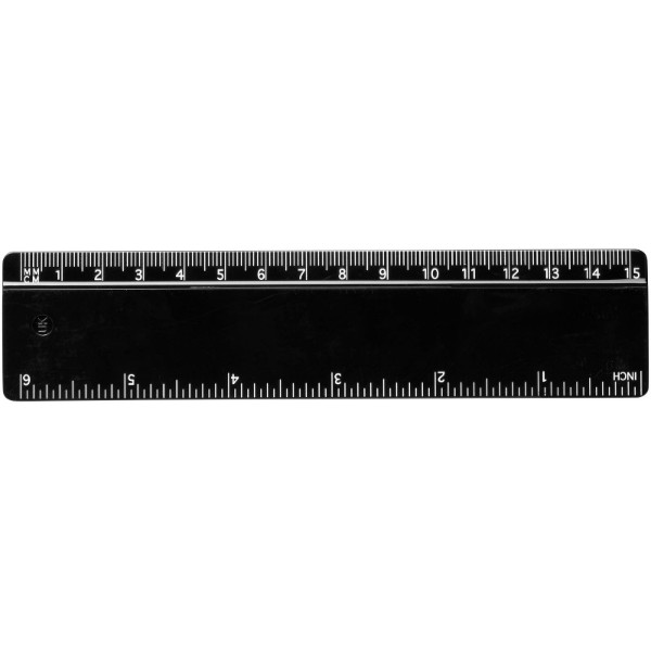 Plastové pravítko 15 cm Renzo - Jednofarebná čierna