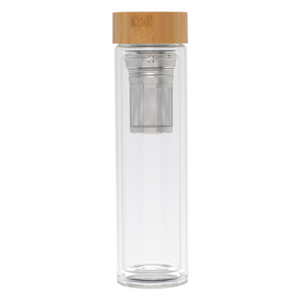 Glass bottle with tea strainer SLEDGE