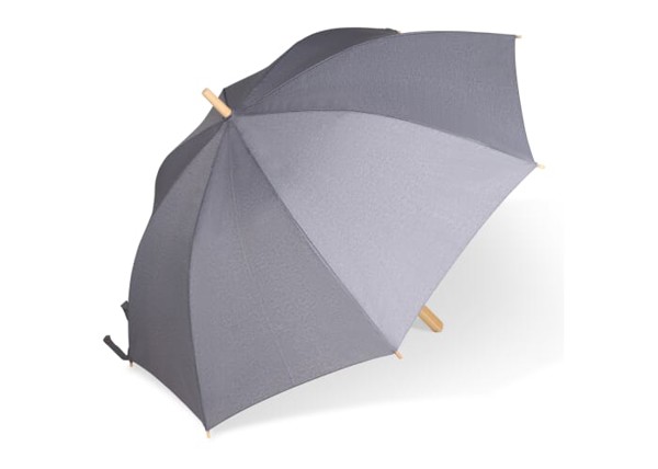 Stick umbrella 25” R-PET straight handle auto open - Grey