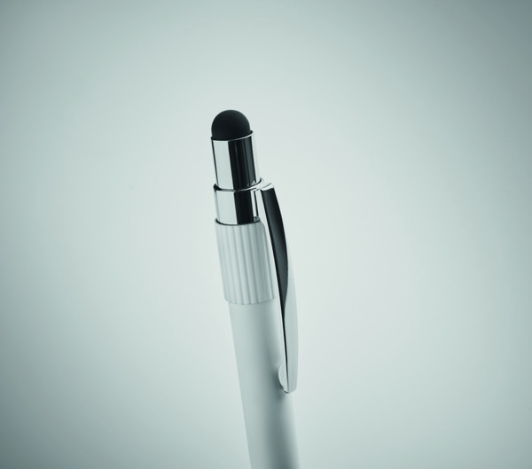 Edd stylus spinner pen, recycled aluminium - White