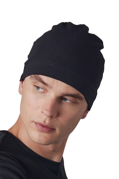 Sporty Fitted Beanie - Black