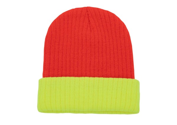 Two-Tone Knitted Hat - Metz - Orange / Yellow