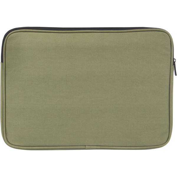 Housse pour ordinateur portable Joey de 2 L en toile recyclée GRS 14 pouces - Olive