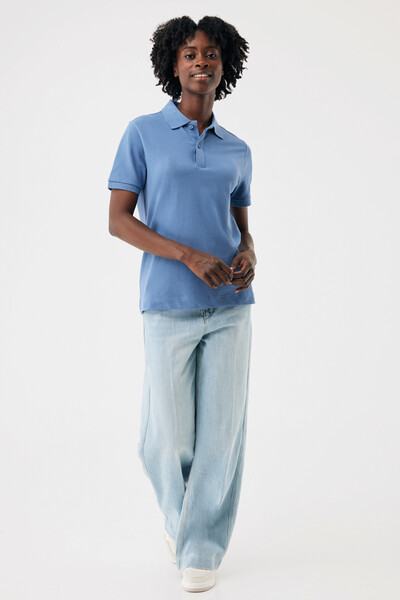 Polo tričko IQONIQ Yosemite z recykl. bavlny - Moon Blue / XL