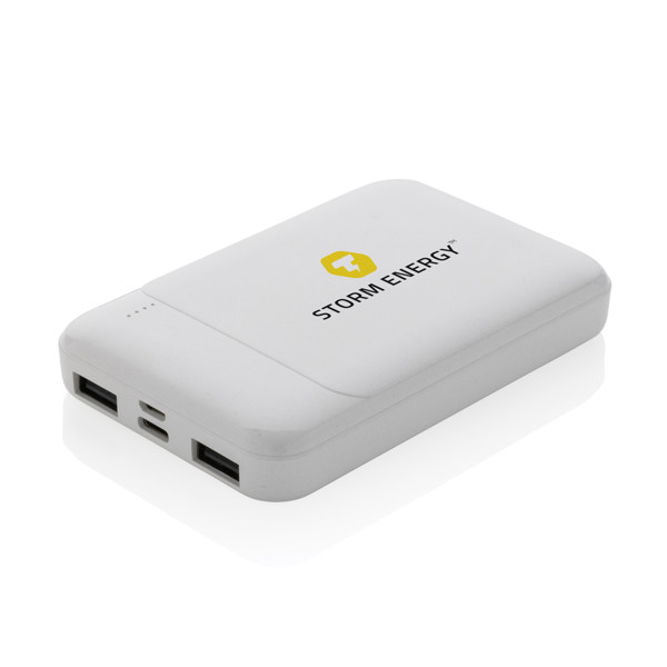 Xd Collection powerbank 5000 mAh, recikliran ABS - Bela