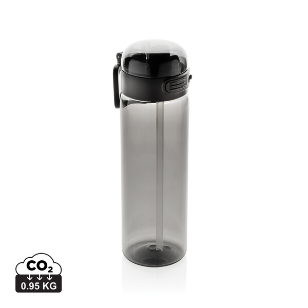 Fľaša na vodu SipnLock RCS RPET 800 ml, nepretek., športová - Čierna