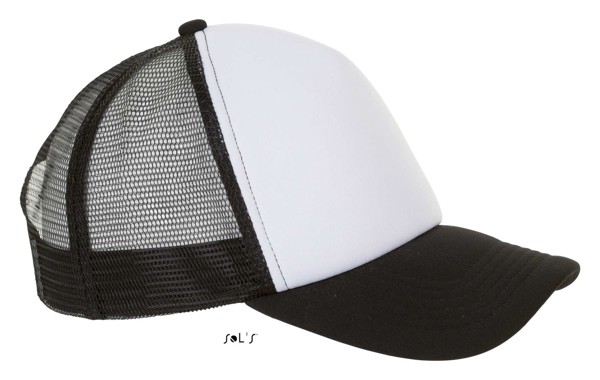 Sol's Bubble - Five Panel Mesh Cap - White / Black
