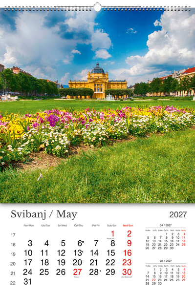 Okomiti zidni kalendar – Hrvatska / Croatia