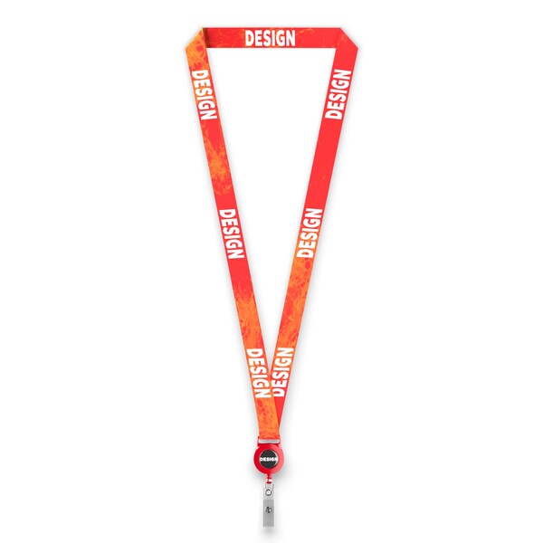 Lanyard de poliéster sublimado - A todo color / Rojo fuego / 15mm width