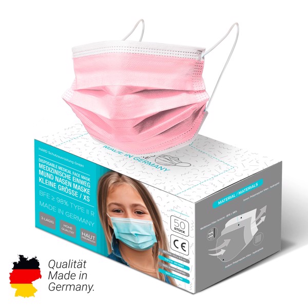 Masque Médical Pour Enfants "Op", Lot De 50 - Rose